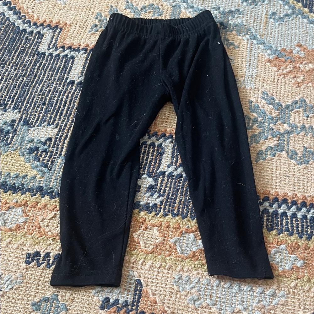 Kids Black Cotton Stretch Leggings